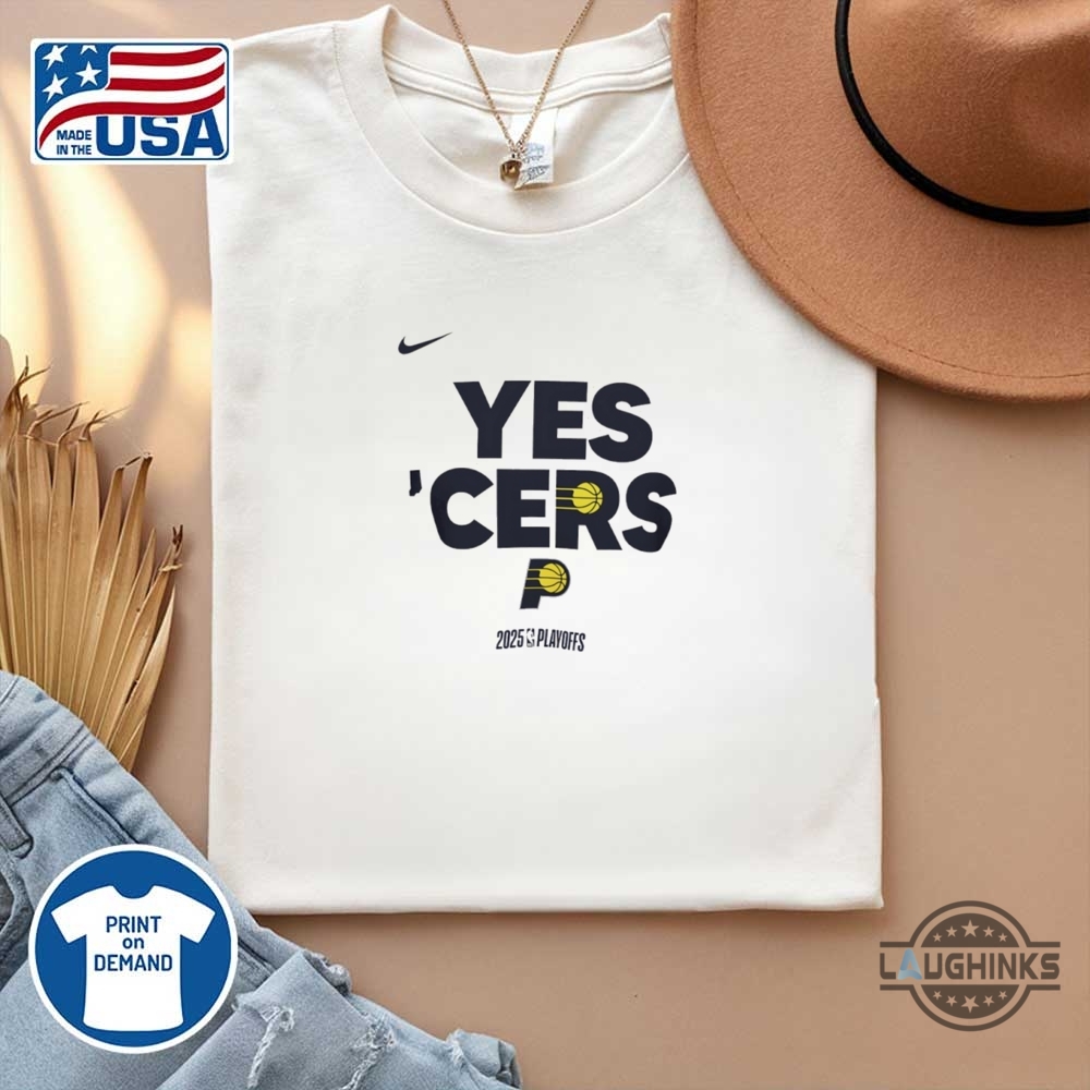 Nike Indiana Pacers 2025 Nba Playoffs Yes Cers Shirt 14 Nike Indiana Pacers 2025 NBA Playoffs Yes Cers shirt