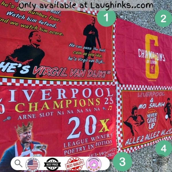 liverpool champions 6 times champions europe 2025 flag