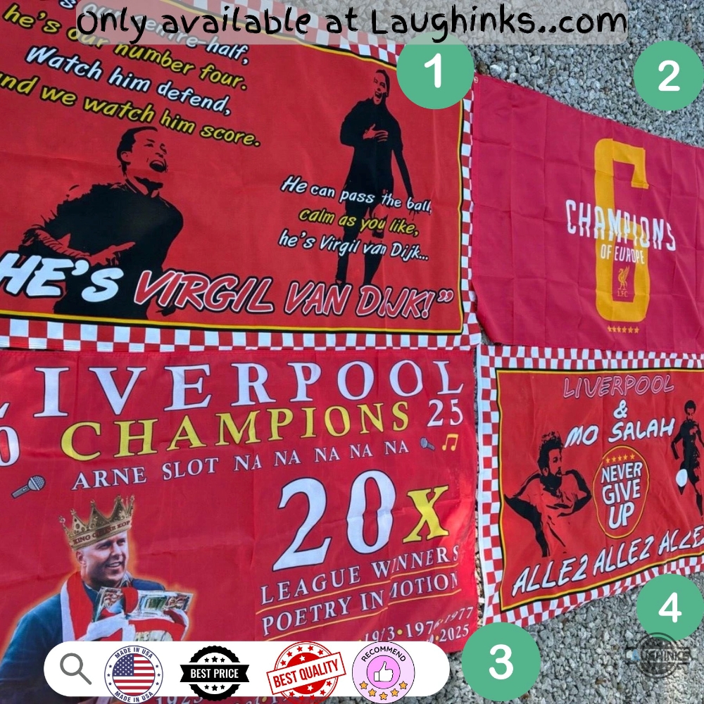 Liverpool Champions 6 Times Champions Europe 2025 Flag 3 Liverpool champions 6 times champions Europe 2025 Flag
