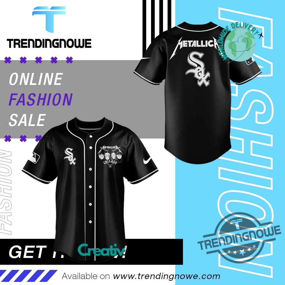Chicago White Sox Metallica Baseball Jersey trendingnowe 1