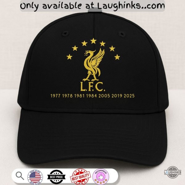 exclusive 7 times liverpool champions league 2025 embroidered baseball hat