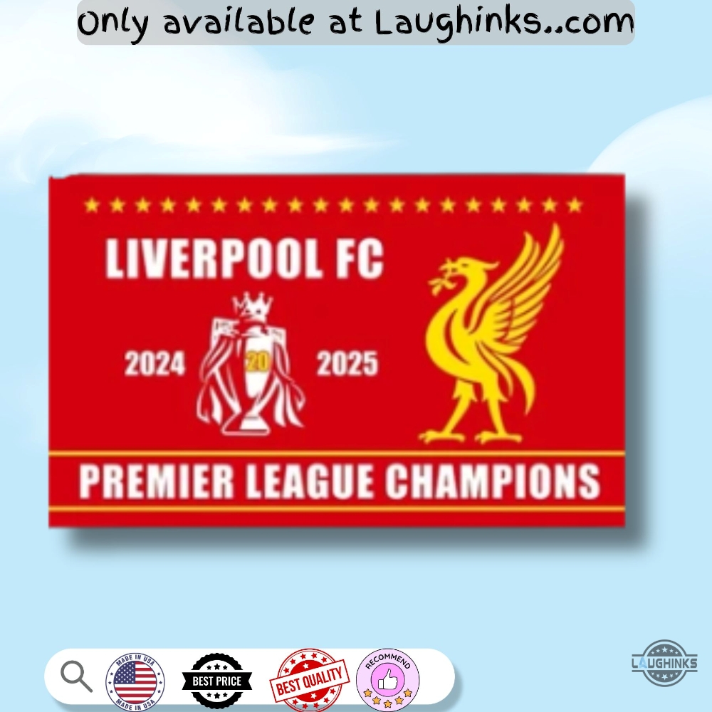Liverpool Premier League Champions Flag 2024 2025 Uk 4 LIVERPOOL PREMIER LEAGUE CHAMPIONS FLAG 2024 2025 UK