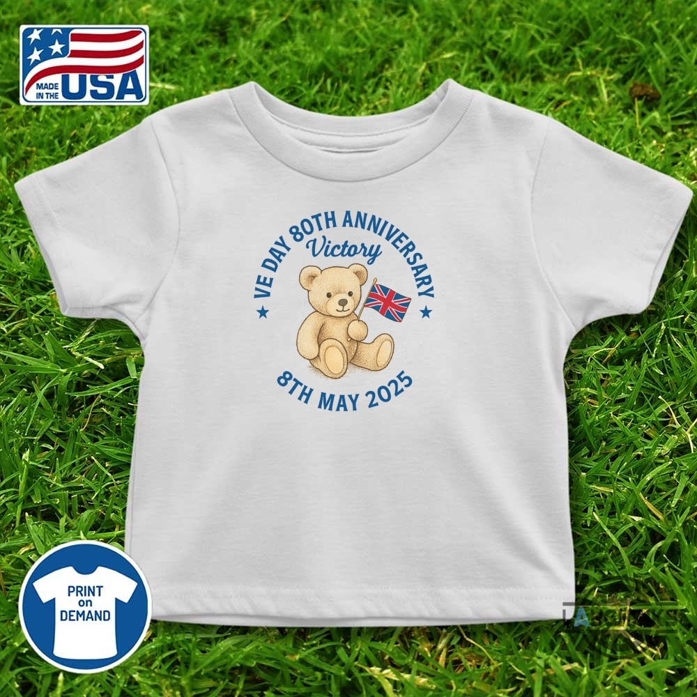 Ve Day 80Th Anniversary Teddy Bear Union Jack Shirt 11 VE Day 80th Anniversary Teddy Bear Union Jack shirt