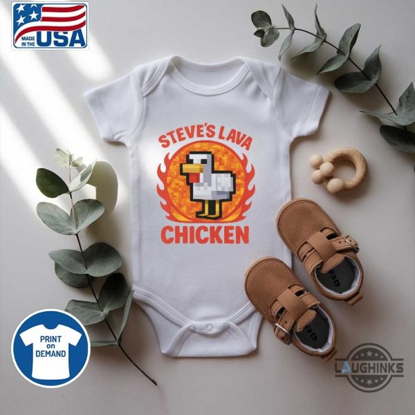 steves lava chicken minecraft shirt