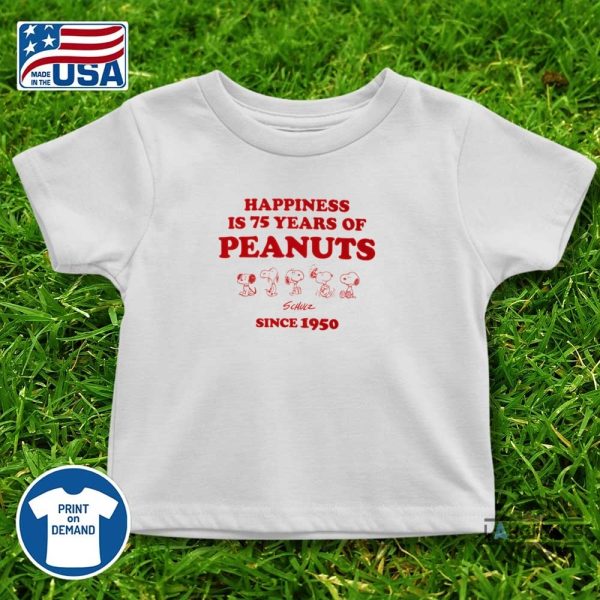 happiness is 75 years of peanuts since 1950 shirt