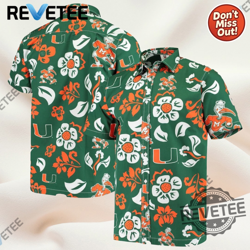 Miami Hurricanes Hawaiian Shirt Aloha Button Up Shirts Mens Womens