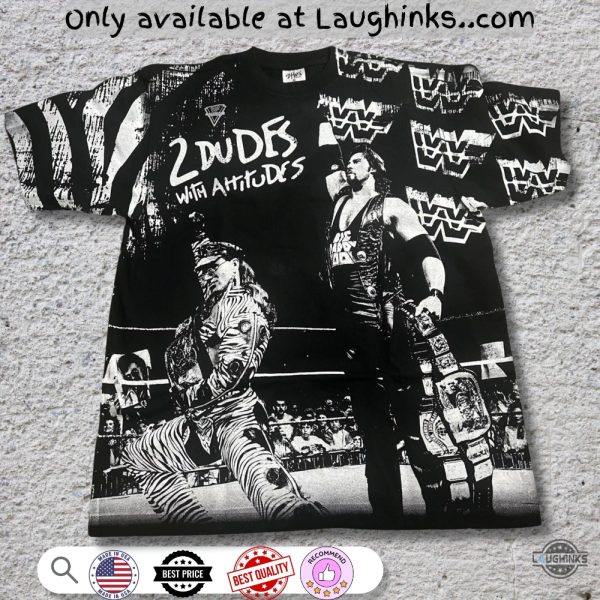 2 dudes with attitudes diesel shawn michaels shirt wwe wwf
