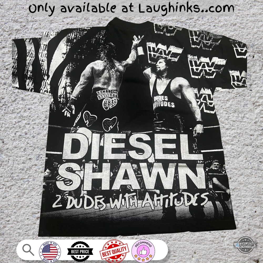 2 Dudes With Attitudes Diesel Shawn Michaels Shirt Wwe Wwf 7 2 Dudes with Attitudes Diesel Shawn Michaels Shirt WWE WWF