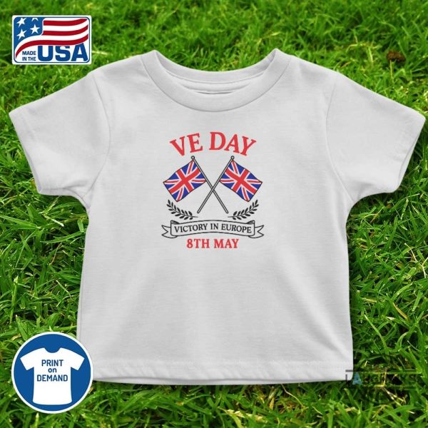 patriot ve day union jack flag victory in europe shirt for kids and adults