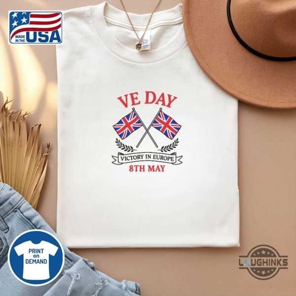 patriot ve day union jack flag victory in europe shirt for kids and adults