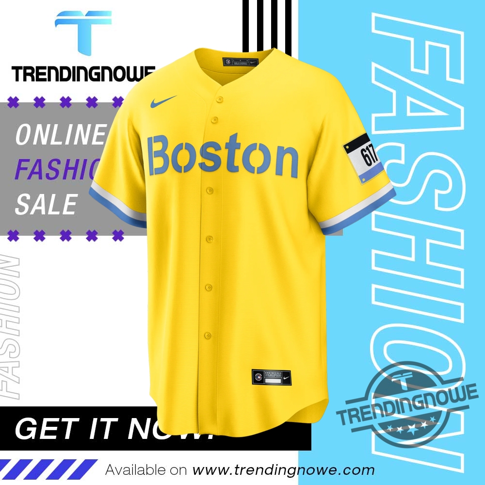Boston Red Sox Yellow City Connect Jersey trendingnowe 1