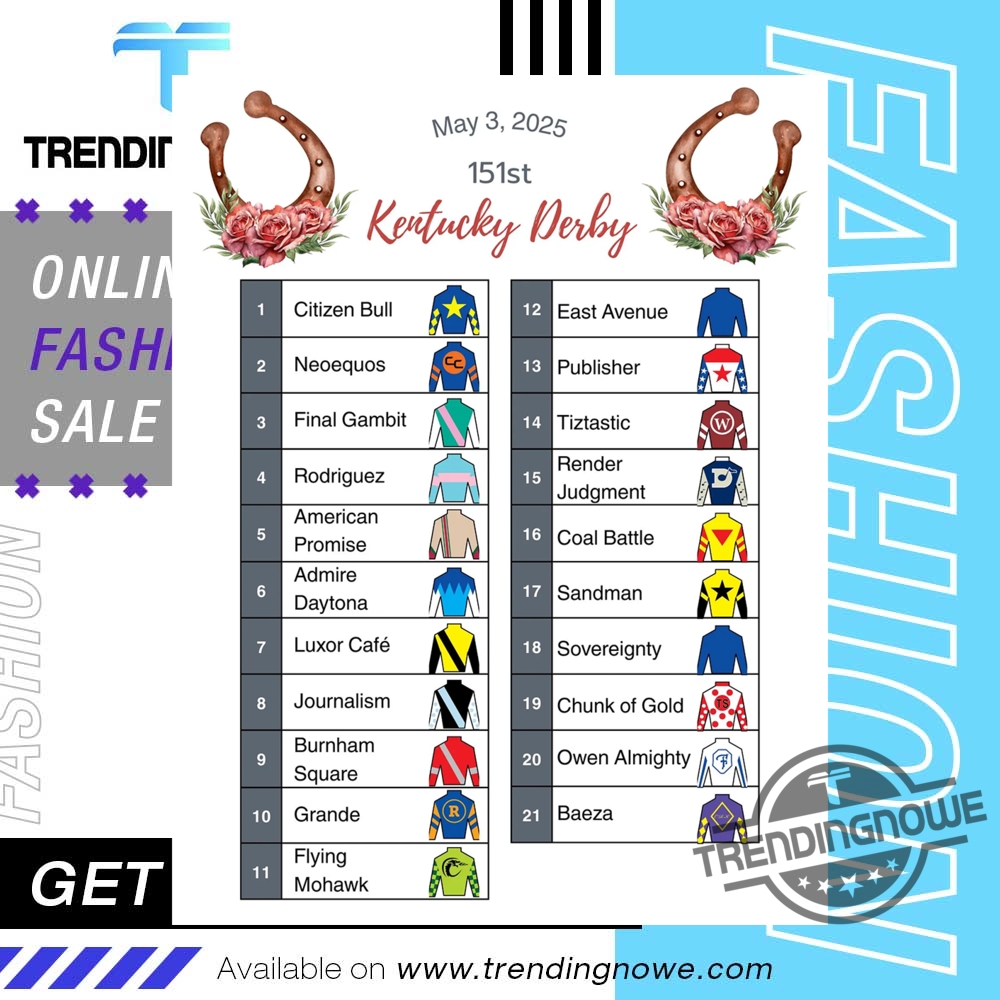 2025 Kentucky Derby Horse Roster Poster trendingnowe 1