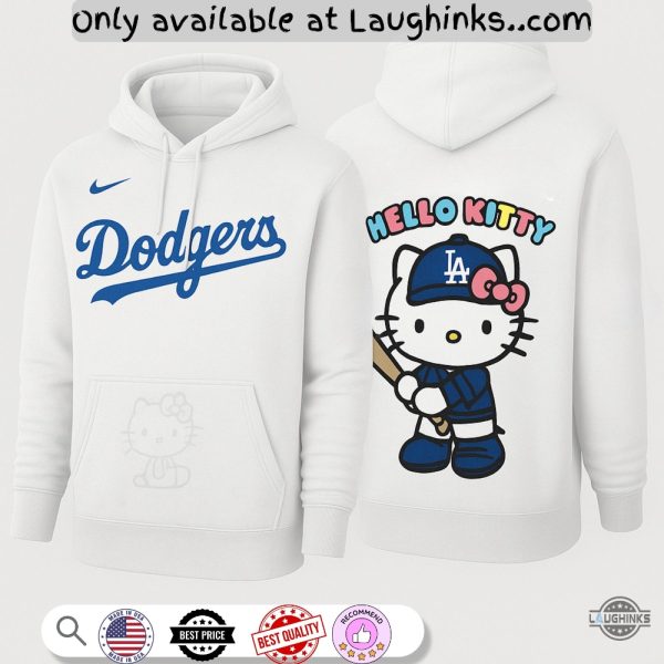 los angeles dodgers hello kitty night game hoodie t shirt sweatshirt nike