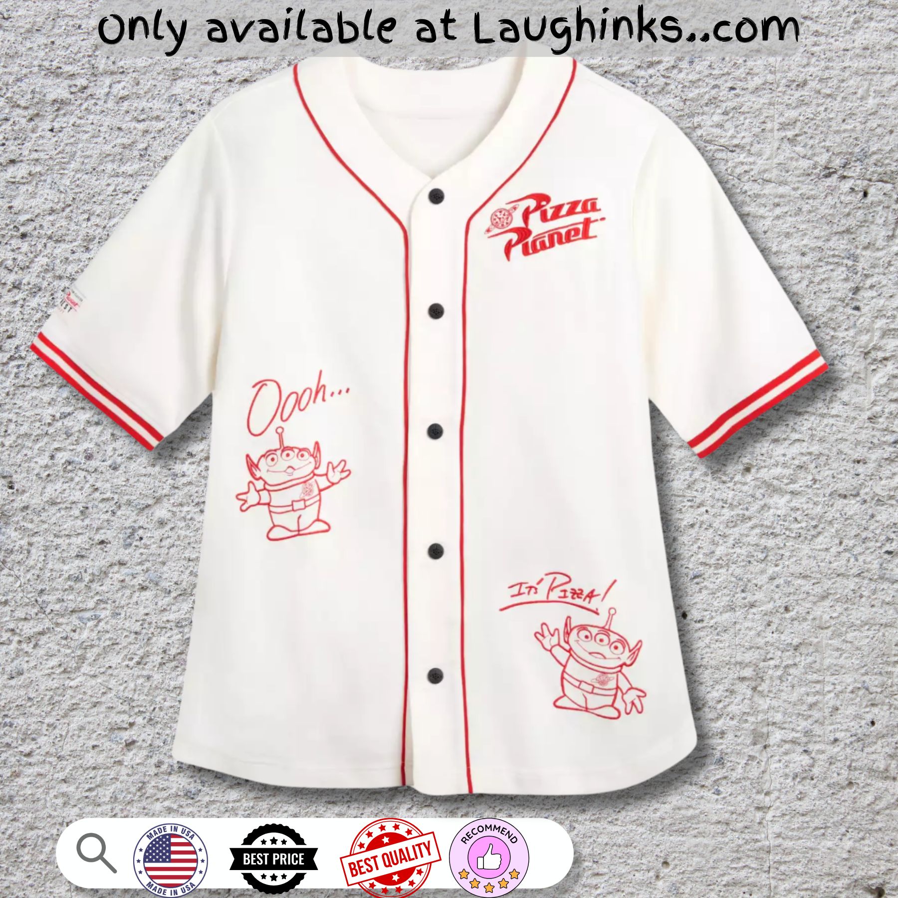 Toy Story Pizza Planet Baseball Jersey Shirt 3 toy story pizza planet baseball jersey shirt