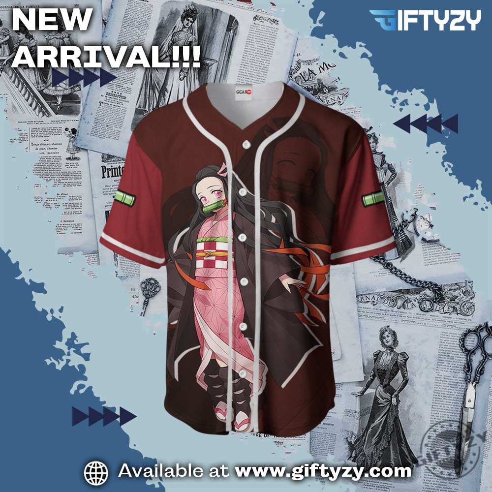 Anime Demon Slayer Nezuko Otaku Baseball Jersey 4 Anime Demon Slayer Nezuko Otaku Baseball Jersey