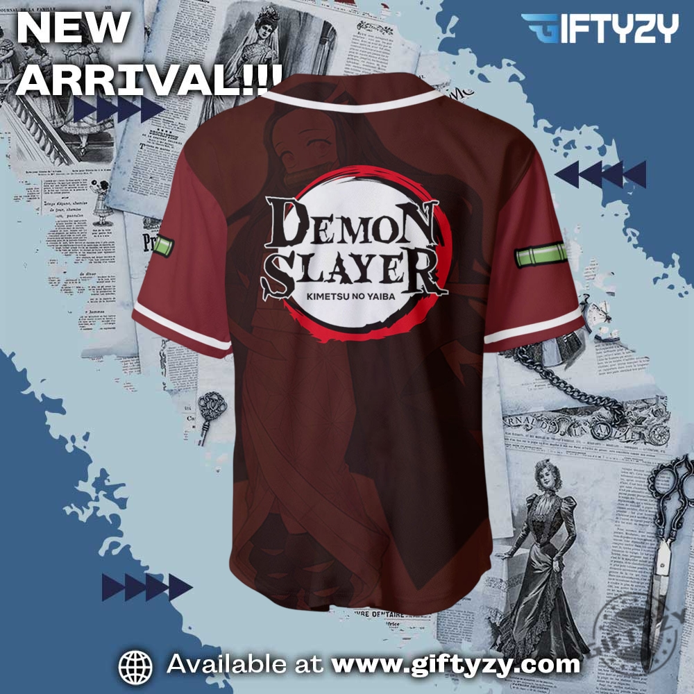Anime Demon Slayer Nezuko Otaku Baseball Jersey 5 Anime Demon Slayer Nezuko Otaku Baseball Jersey