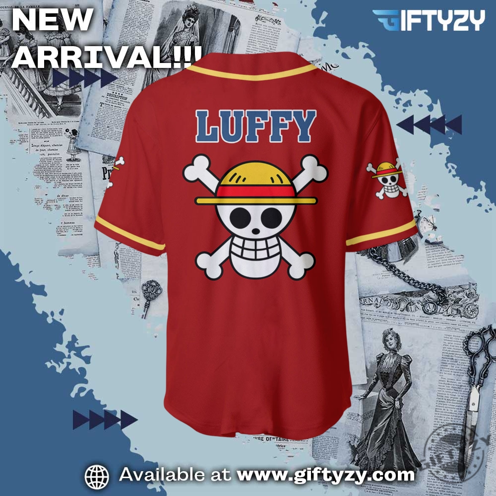 Monkey D. Luffy Anime One Piece Cosplay Baseball Jersey 5 Monkey D. Luffy Anime One Piece Cosplay Baseball Jersey