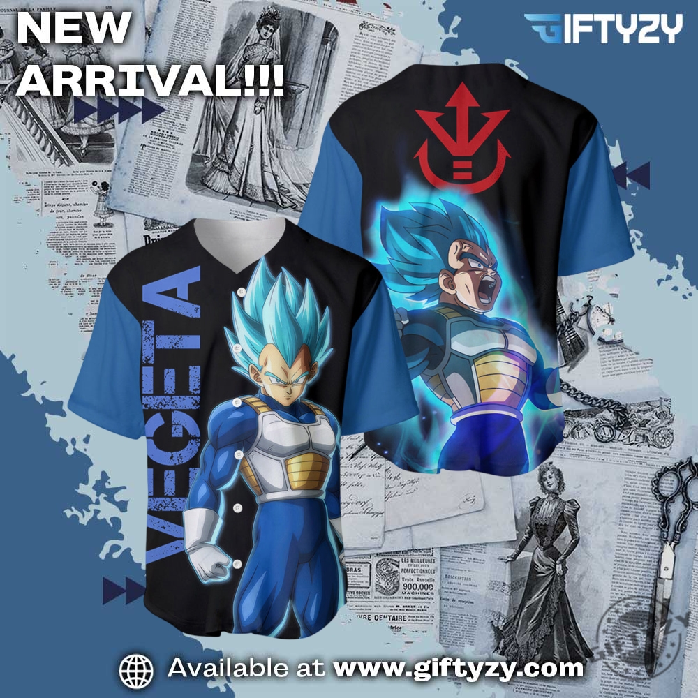 Vegeta Blue Dragon Ball Z Baseball Jersey 5 Vegeta Blue Dragon Ball Z Baseball Jersey