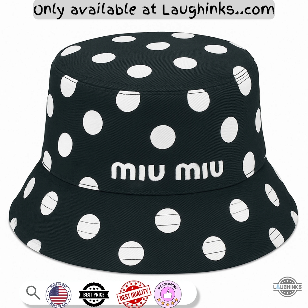 Miumiu Logo Polka Dot All Over Printed Bucket Hat 5 MIUMIU Logo Polka Dot all over printed bucket hat