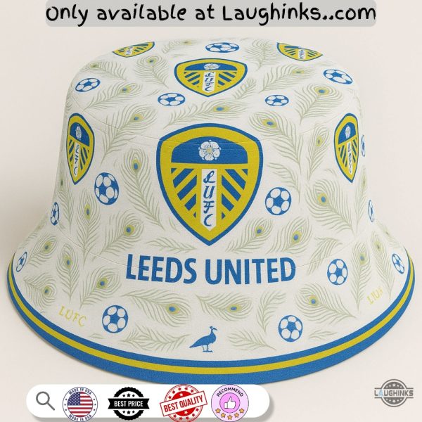 leeds united lufc chequered football bucket hat