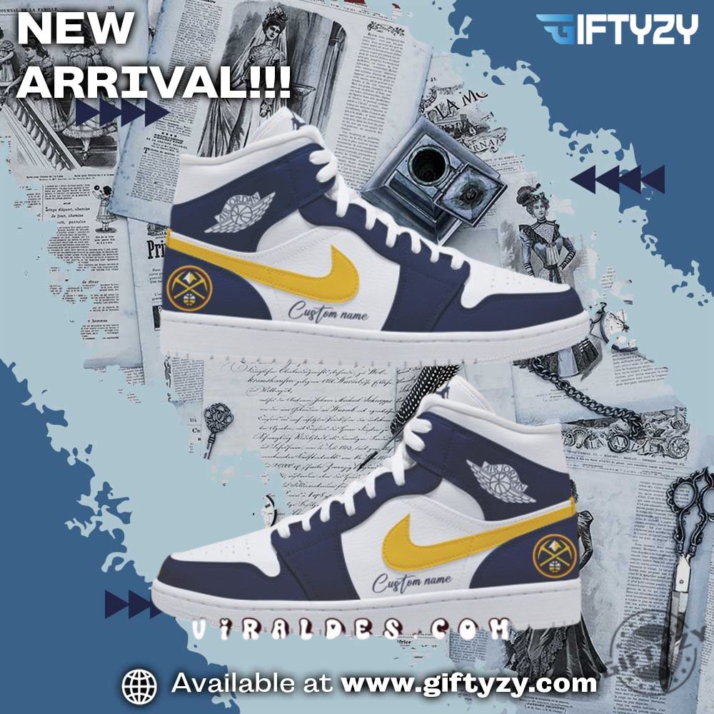 Sport trending shirt, jersey, shoes 21 Nba Denver Nuggets Custom Name Air Jordan 1 Shoes