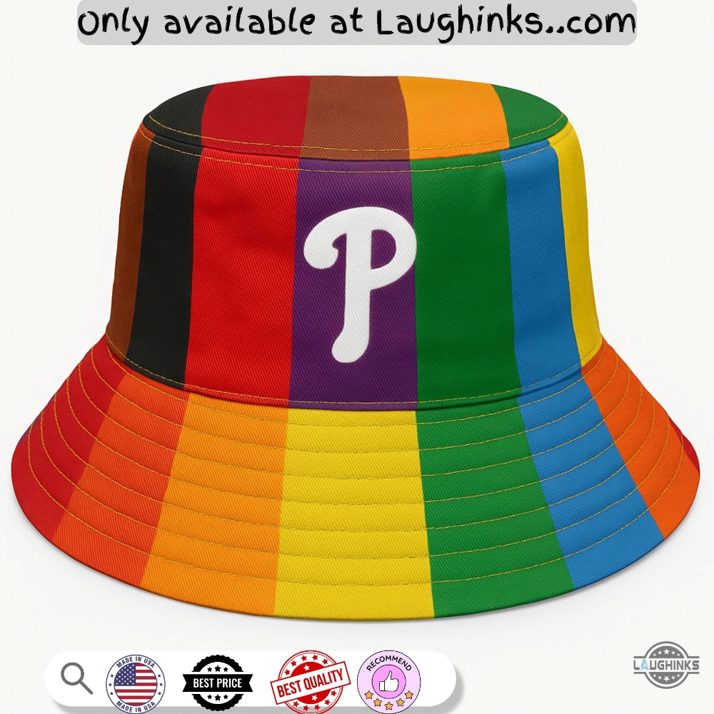 Colorful Philadelphia Phillies Giant Pride Night Full Printed Bucket Hat 5 Colorful Philadelphia Phillies GIANT Pride Night Full Printed Bucket Hat