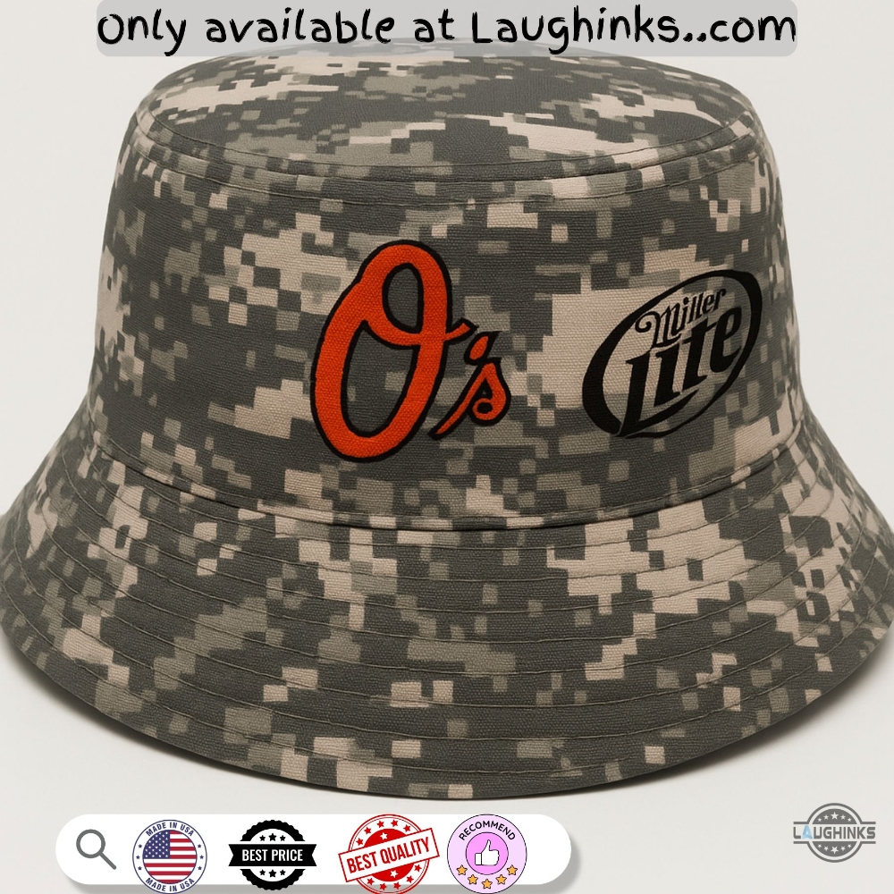Baltimore Orioles Camo Bucket Hat Mlb X Miller Lite 5 Baltimore Orioles Camo Bucket Hat MLB x Miller Lite