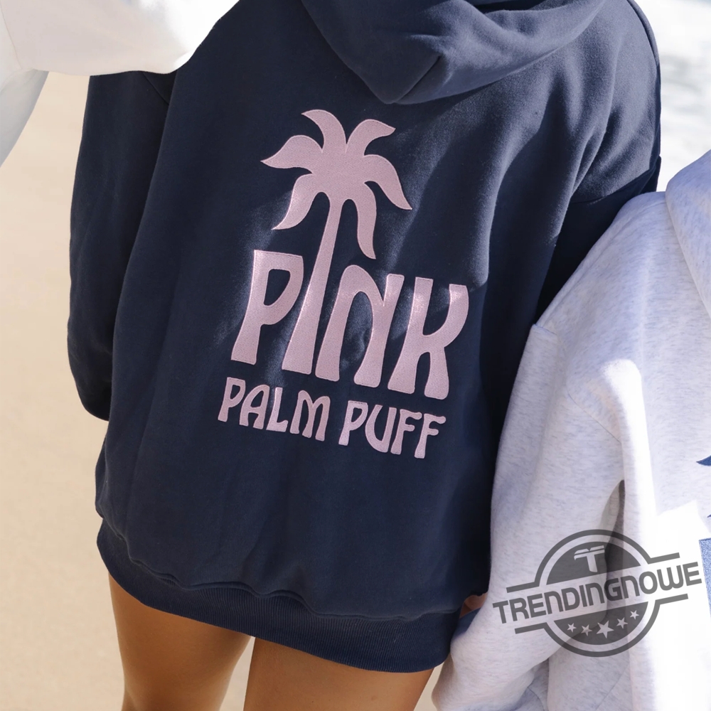 "Top 5 Trendy Apparel Picks: Hoodies, Jerseys, and Activism Tees" 2 Classic Pink Palm Puff Hoodie