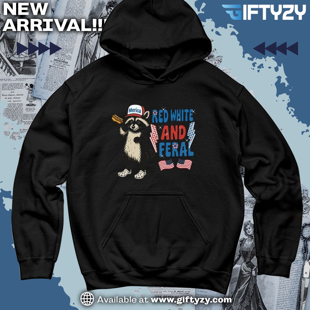 3D Over Printed Shirt and Shoes 2 Red White And Feral Raccoon 4Th Of July Usa Shirt