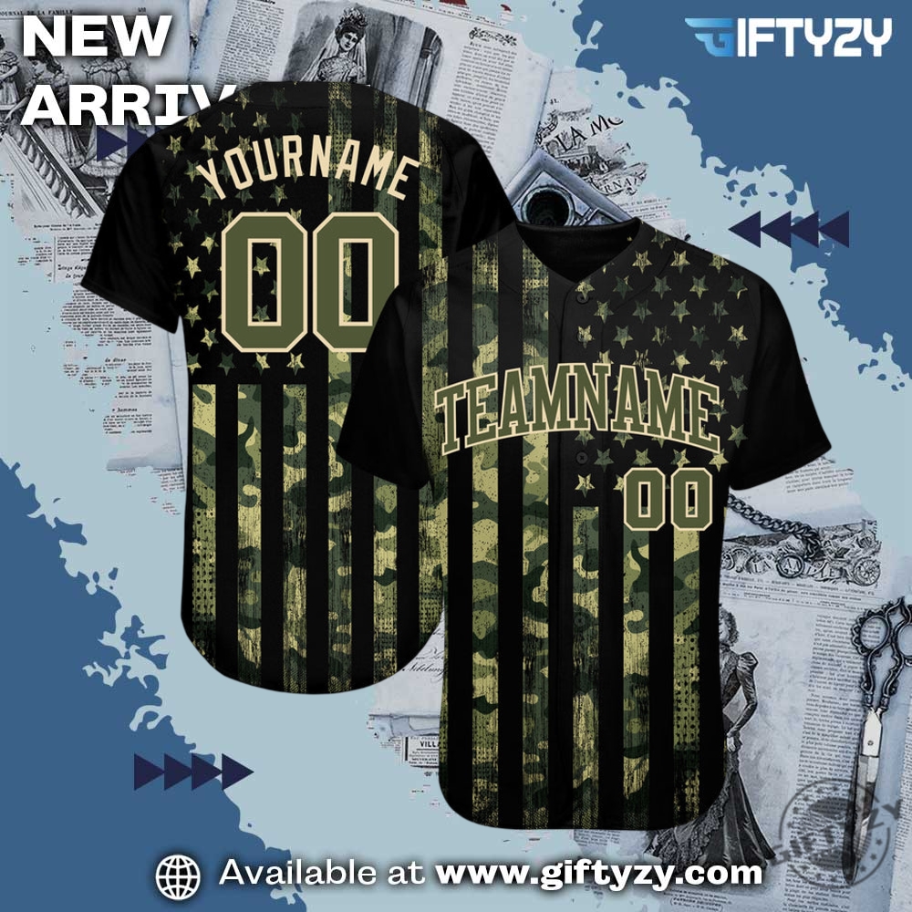 3D Over Printed Shirt and Shoes 12 American Flag Authentic Salute To Service Custom Camo Olivecream 3D Baseball Jersey