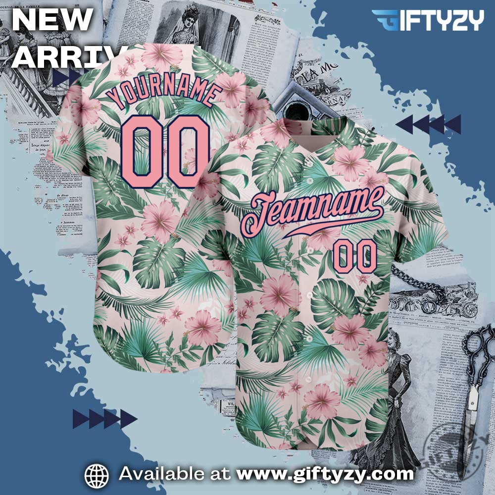 3D Over Printed Shirt and Shoes 15 White Medium 3D Hawaii Palm Leaves And Flowers Personalized Baseball Jersey