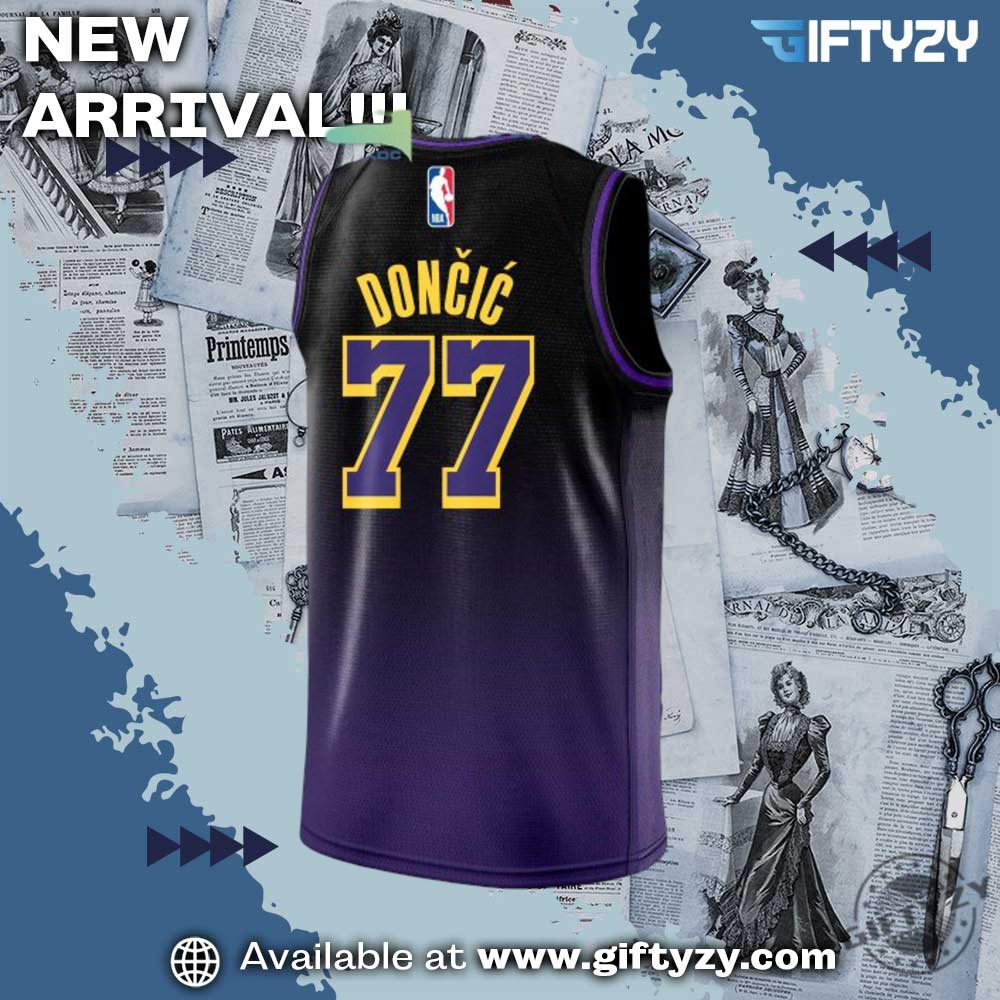 Nba Basketball Los Angeles Lakers Luka Doncic Purple Black Jersey 5 NBA Basketball Los Angeles Lakers Luka Doncic Purple Black Jersey