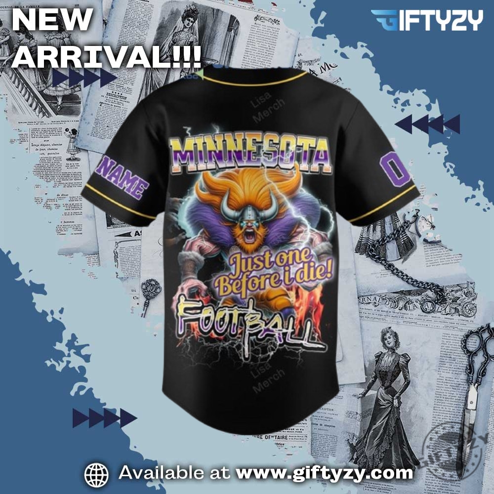 Just One Before I Die Minnesota Vikings Personalized 3D Jersey 5 Just One Before I Die Minnesota Vikings Personalized 3D Jersey