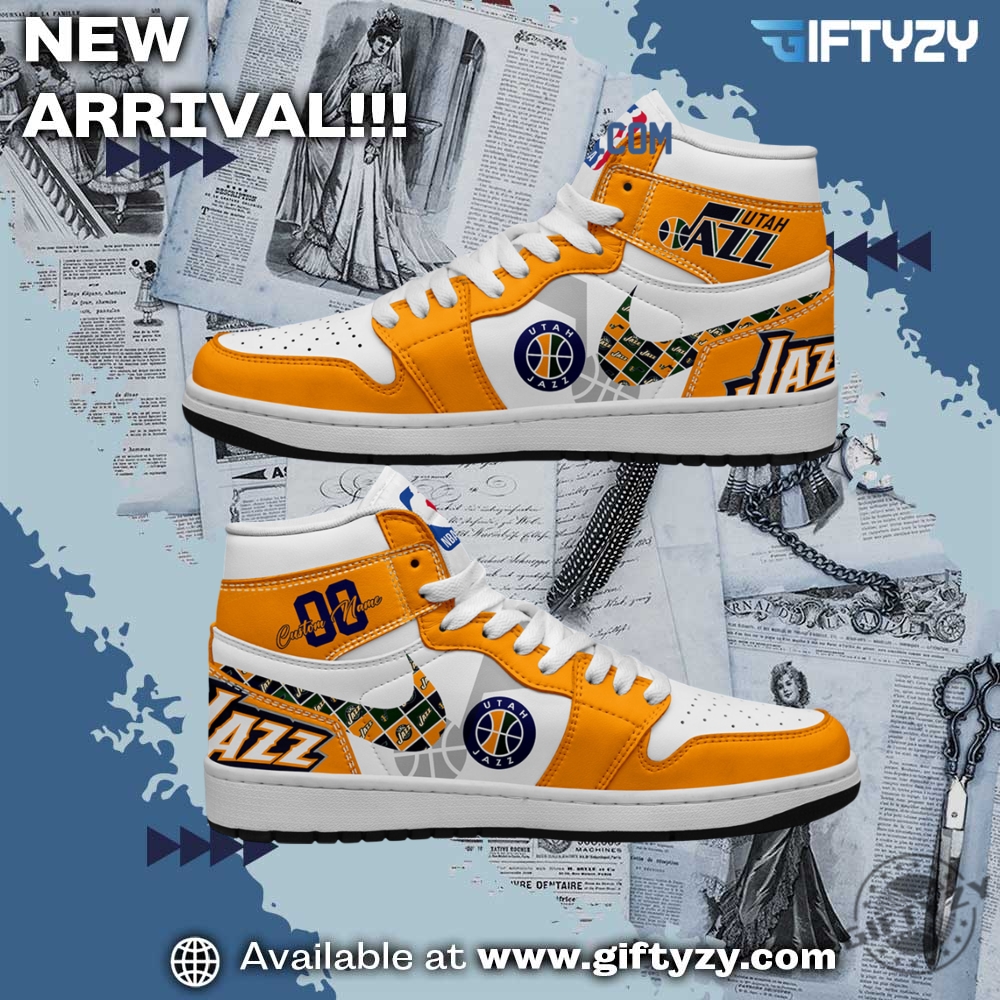 3D Over Printed Shirt and Shoes 26 Nba Utah Jazz Personalized Air Jordan 1 Shoes