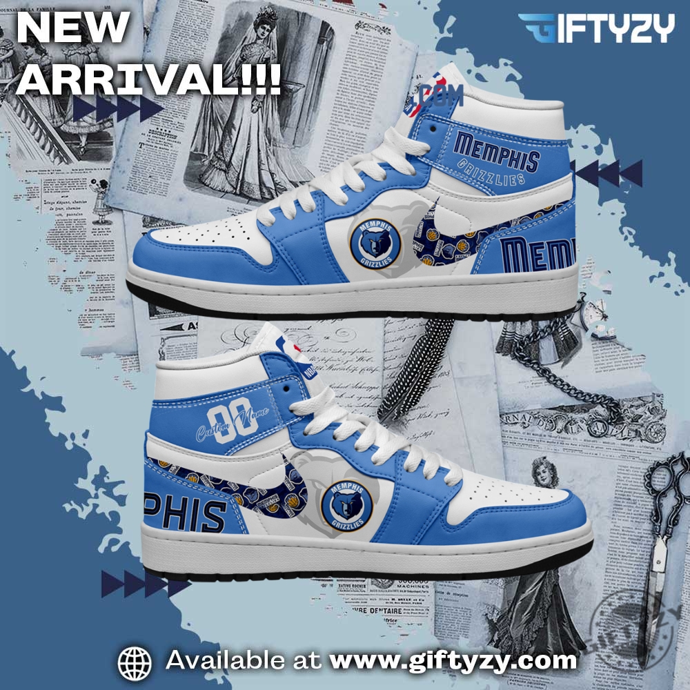 3D Over Printed Shirt and Shoes 28 Nba Memphis Grizzlies Personalized Air Jordan 1 Shoes