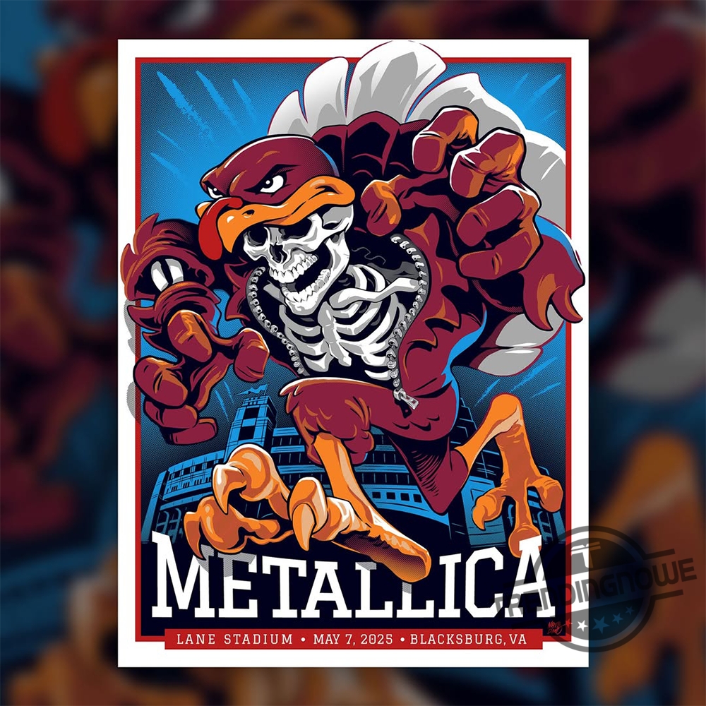 Official M72 World Tour Exclusive Virginia Tech Metallica Poster trendingnowe 1