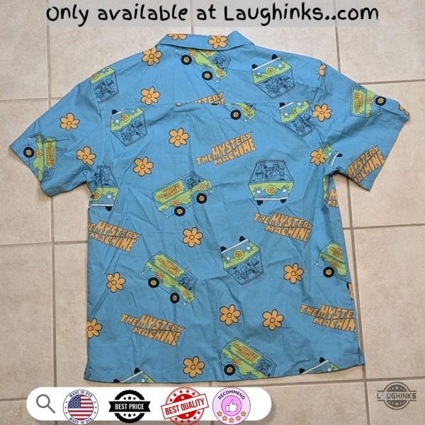 mystery machine scooby doo blue hawaiian shirt