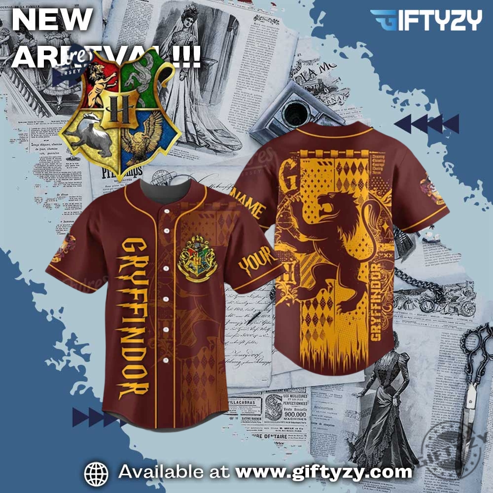 NBA 2025 Gift For Fan 19 Harry Potter Gryffindor House Personalized Baseball Jersey Summer