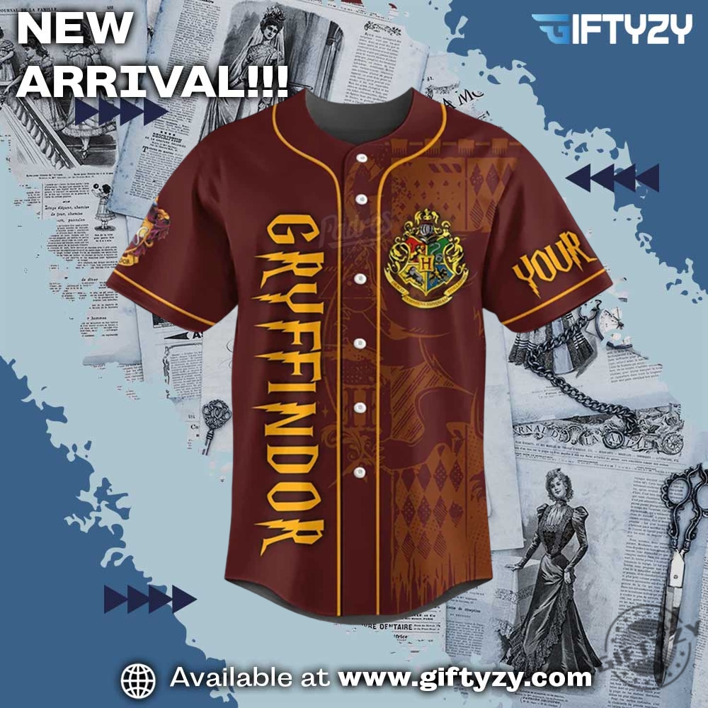 Harry Potter Gryffindor House Personalized Baseball Jersey Summer 4 Harry Potter Gryffindor House Personalized Baseball Jersey Summer
