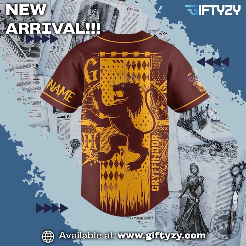 Harry Potter Gryffindor House Personalized Baseball Jersey Summer 5 Harry Potter Gryffindor House Personalized Baseball Jersey Summer