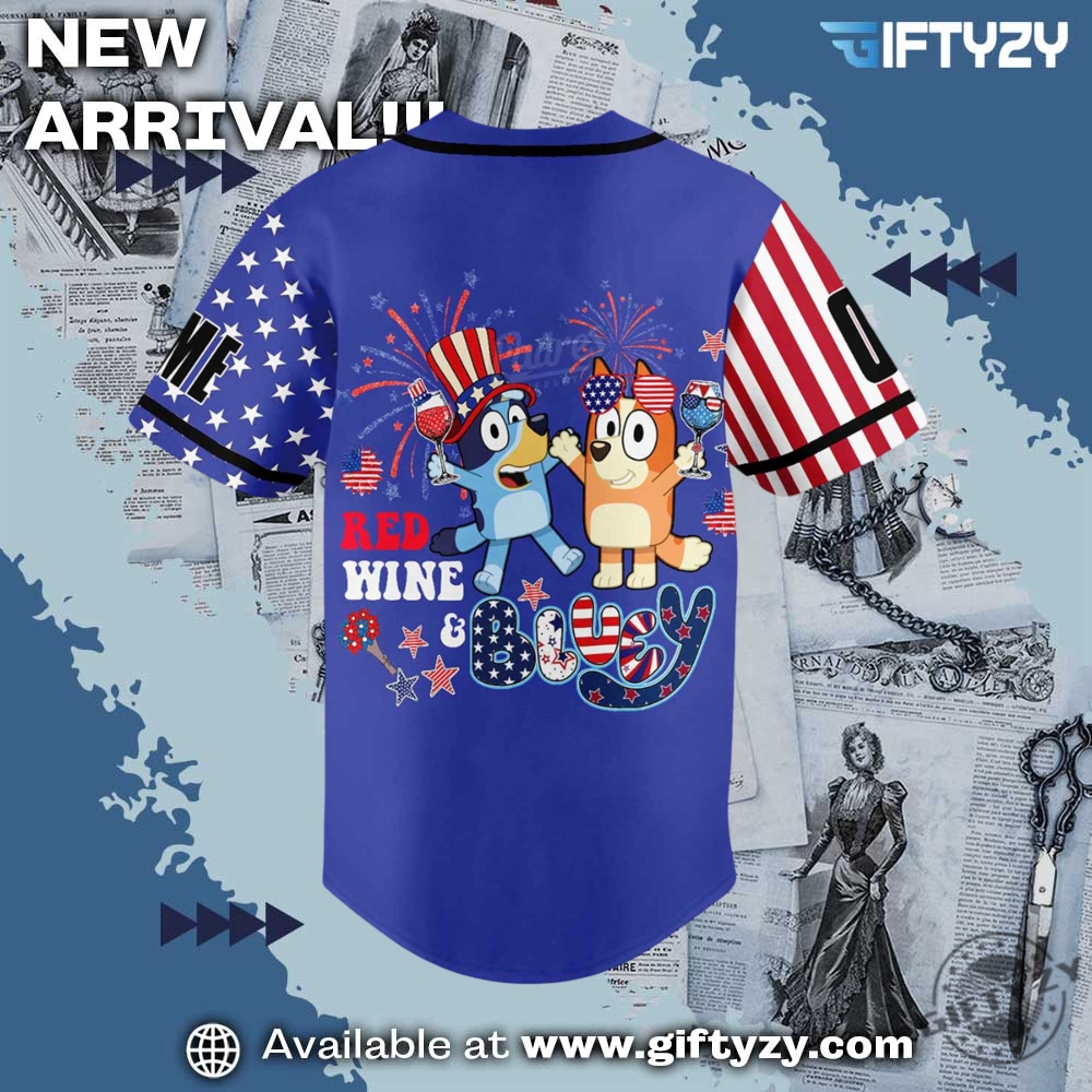 4Th Of July Bluey Usa Personlized Baseball Jersey 5 4th Of July Bluey USA Personlized Baseball Jersey