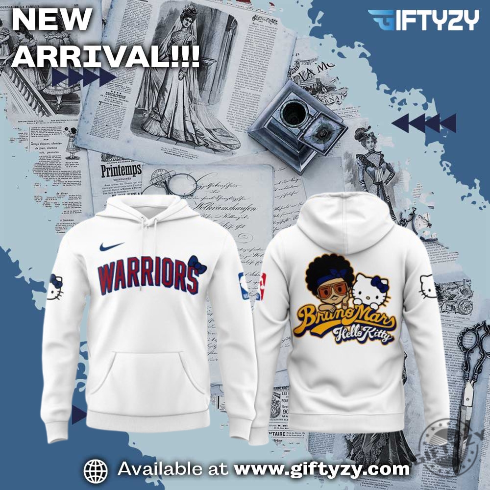 NBA 2025 Gift For Fan 30 Golden State Warriors Bruno Mars Collab Hello Kitty 3D Shirt