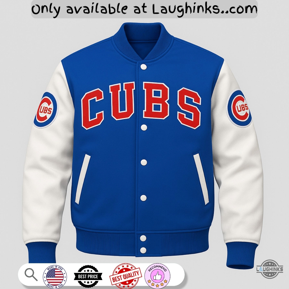 Vintage Chicago Cubs Varsity Baseball Jacket With Button 5 Vintage Chicago Cubs Varsity Baseball Jacket with Button