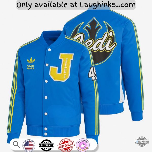 new adidas star wars jedi varsity blue jacket full printed