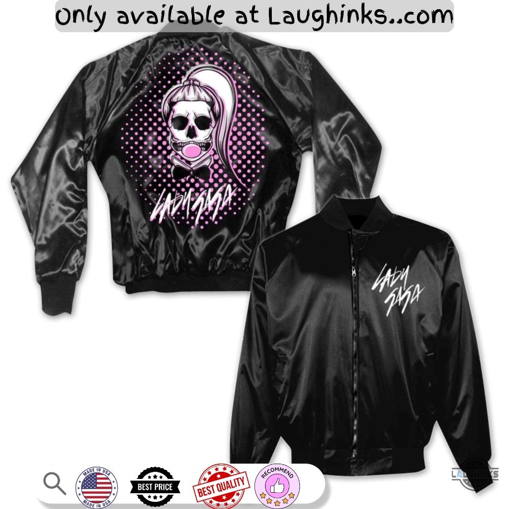 Lady Gaga Black Skull Concert Zip Bomber Jacket Reprinted 4 Lady Gaga Black Skull Concert Zip Bomber Jacket Reprinted