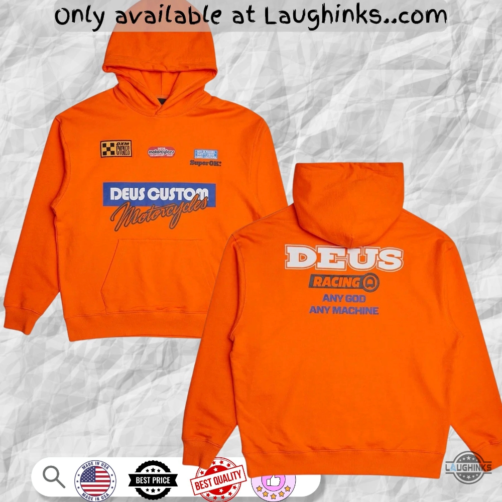 Deus Ex Machina Champagne Hoodie T Shirt Sweatshirt Orange Motorcycle Racing 3 Deus Ex Machina Champagne Hoodie T Shirt Sweatshirt Orange Motorcycle Racing