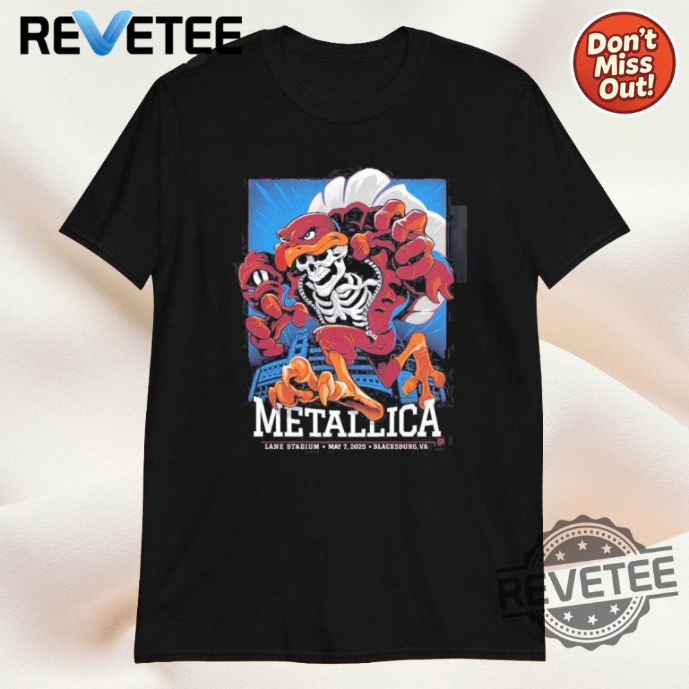 Metallica Virginia Tech Shirt 2025 Hokie Nation Metallica Inspired Game Day Shirt revetee 1