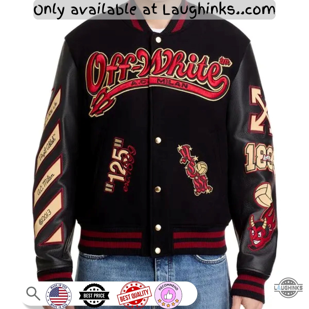 Ac Milan Off White Varsity Baseball Jacket Full Printed 4 AC Milan Off White Varsity Baseball Jacket Full Printed