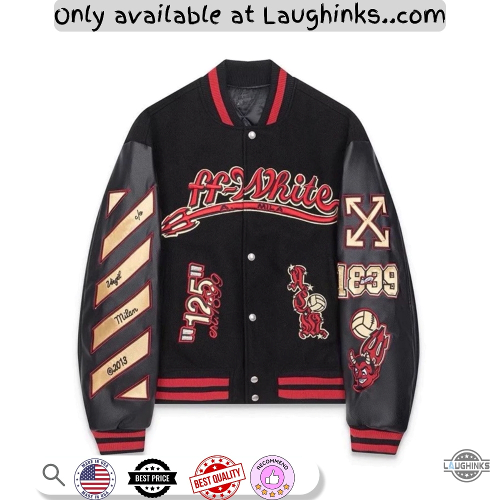 Ac Milan Off White Varsity Baseball Jacket Full Printed 5 AC Milan Off White Varsity Baseball Jacket Full Printed