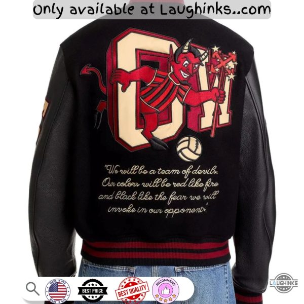 ac milan off white varsity baseball jacket full printed